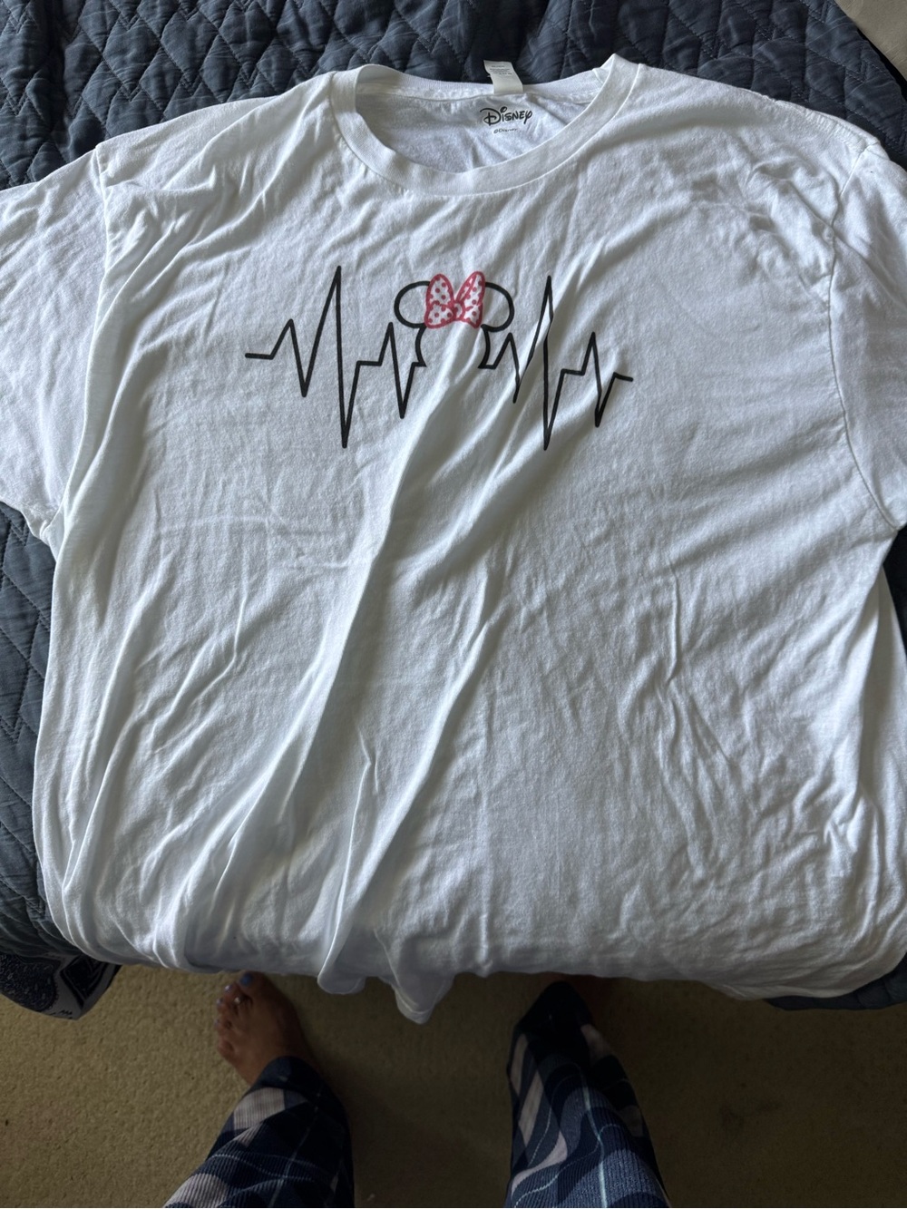 Disney White Logo Crewneck Tee with Black Print